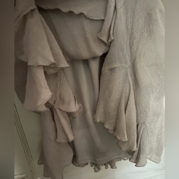 Aakaa Cream Ruffled Mini Dress - Picture 3 of 5